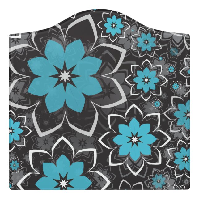 Floral Design 14 Door Sign (Large Crest Front)