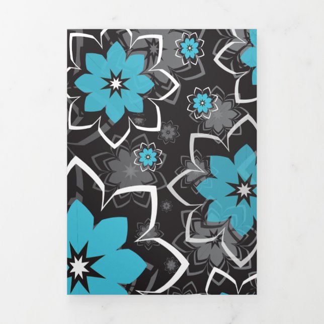 Floral Design 14 Tri-Fold Holiday Card (Cover)