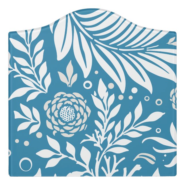 Floral Design 20 Door Sign (Large Crest Front)