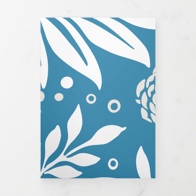 Floral Design 20 Tri-Fold Holiday Card (Cover)