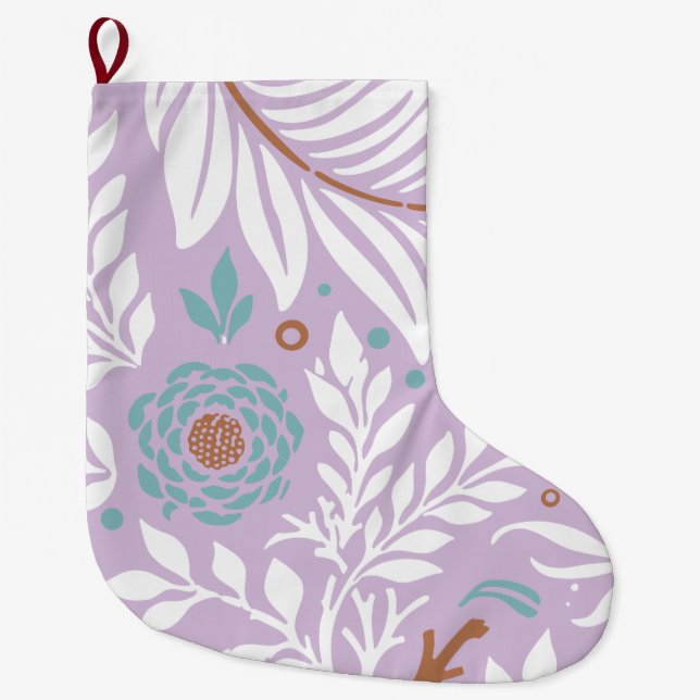 Floral Design 26 Large Christmas Stocking (Front)