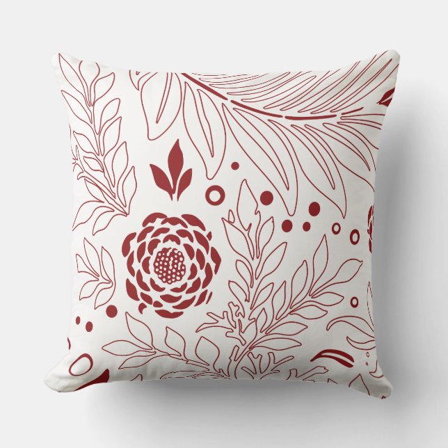 Floral Design 28 Throw Pillow (Front)