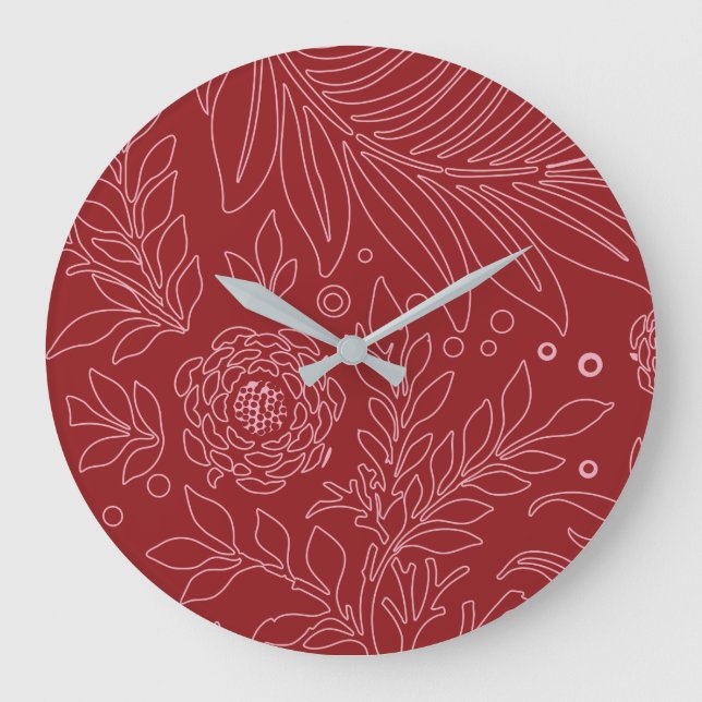 Floral Design 30 Large Clock (Front)