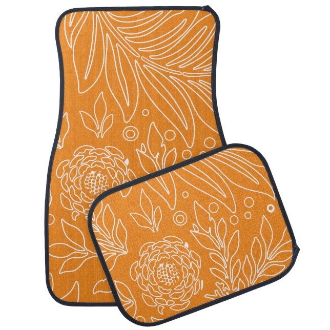 Floral Design 35 Car Floor Mat (Set)