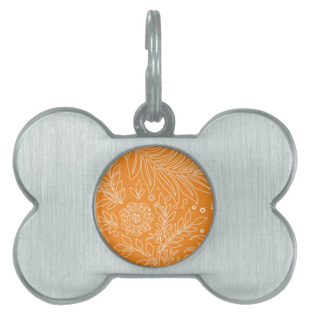 Floral Design 35 Pet ID Tag (Front)