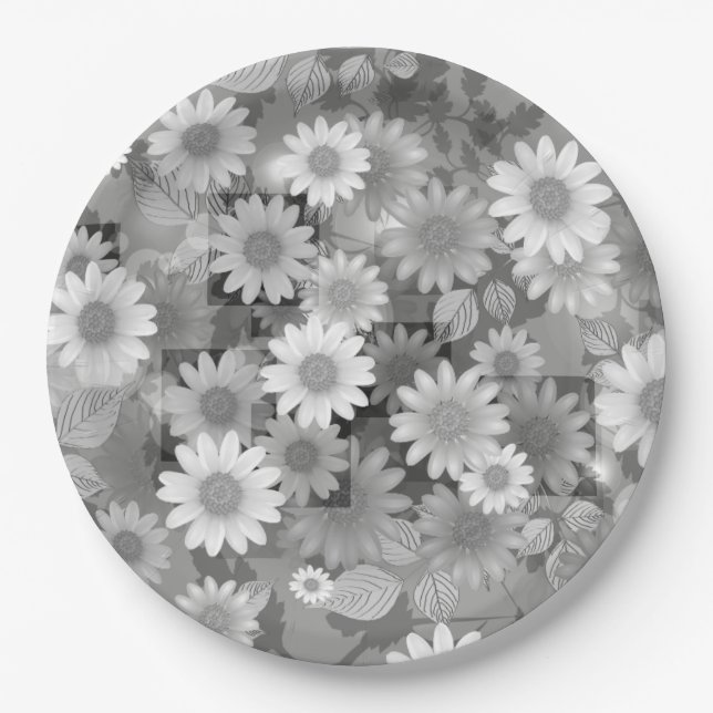 Floral Design 3 Paper Plates (Front)