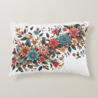 Floral design accent pillow