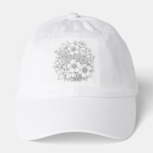 Floral design art hat