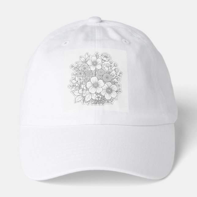 Floral design art hat (Front)