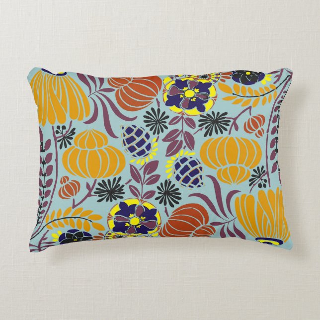 floral design background accent pillow (Front)