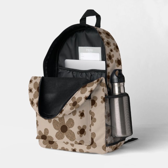 Floral Design Backpack (Back Corner Right (Open))