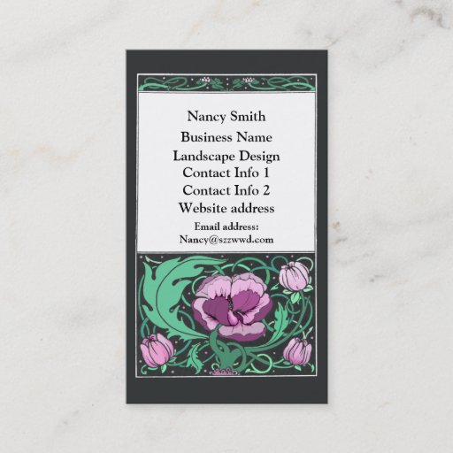 Customizable Floral Design Beardsley Business Card