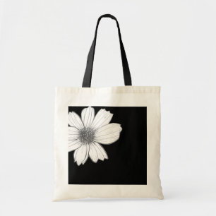Floral design Black and white Tote Bag