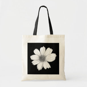 Floral design Black and White Tote Bag