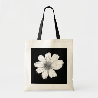Floral design Black and White Tote Bag