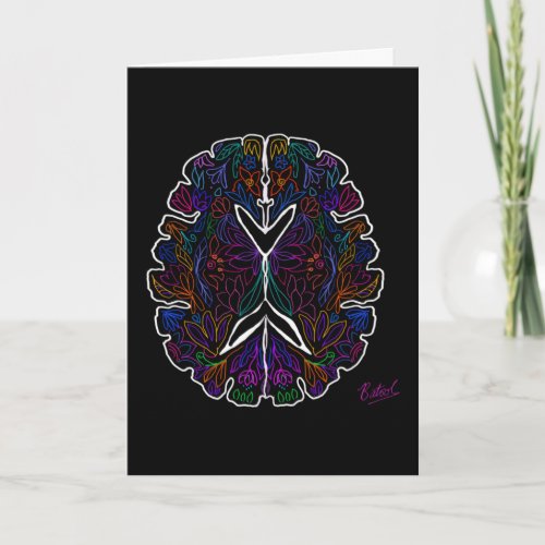Floral design brain card