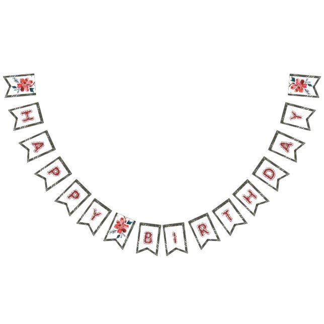 Floral design bunting flags (All)