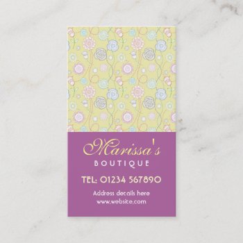 Floral Design Business Card by Kjpargeter at Zazzle