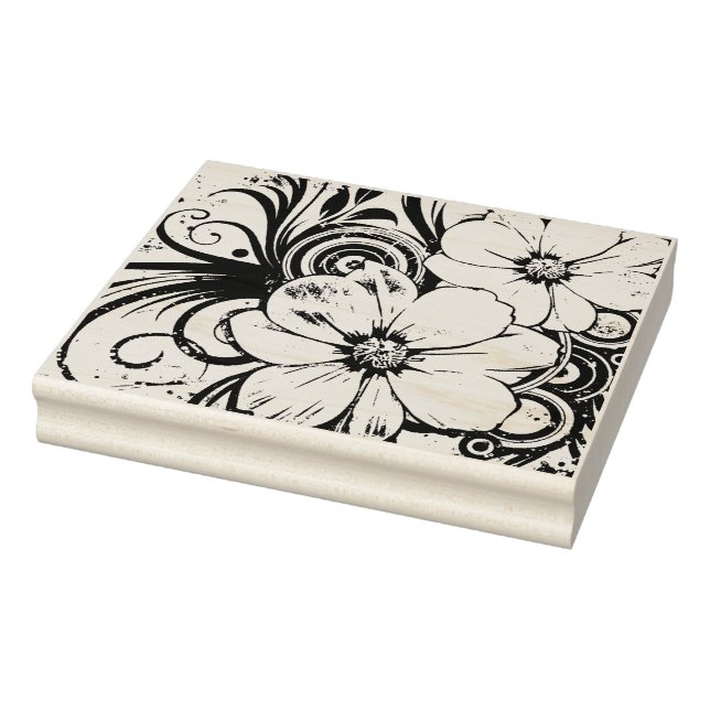 Floral design - card making rubber stamp (Stamp)