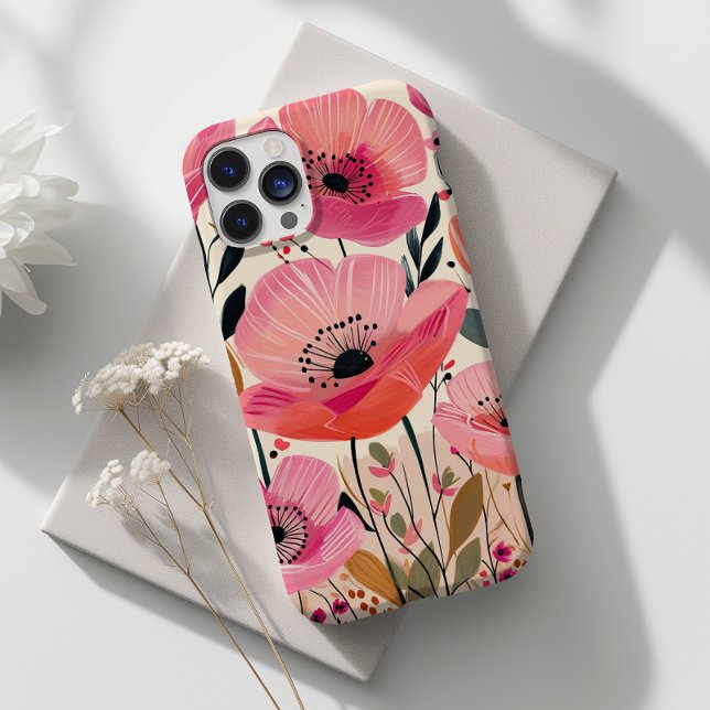 Floral Design Cute and Stylish Pink Flower Case-Mate iPhone Case (Creator Uploaded)