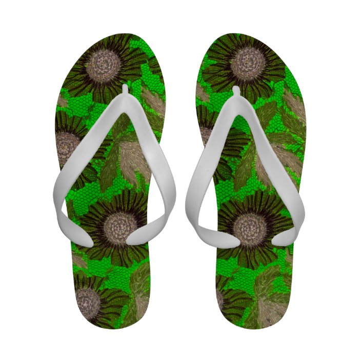 Floral Design Flip Flops