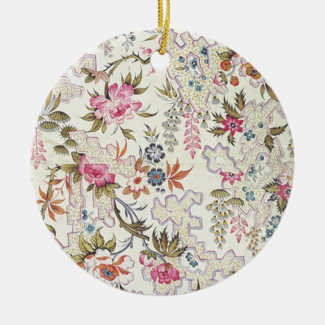 Floral design for silk material with stylized flow ceramic ornament (Front)
