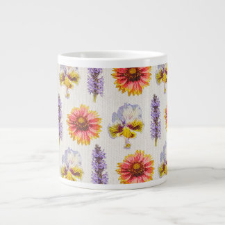 Floral Design Giant Coffee Mug