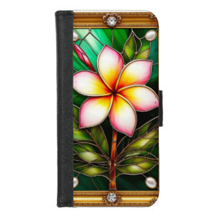 Floral Design in Golden Frame iPhone 8/7 Wallet Case