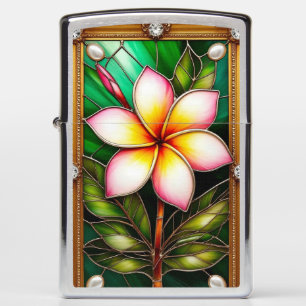 Floral Design in Golden Frame Zippo Lighter