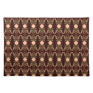 Floral Design in Peach and Green Cloth Placemat