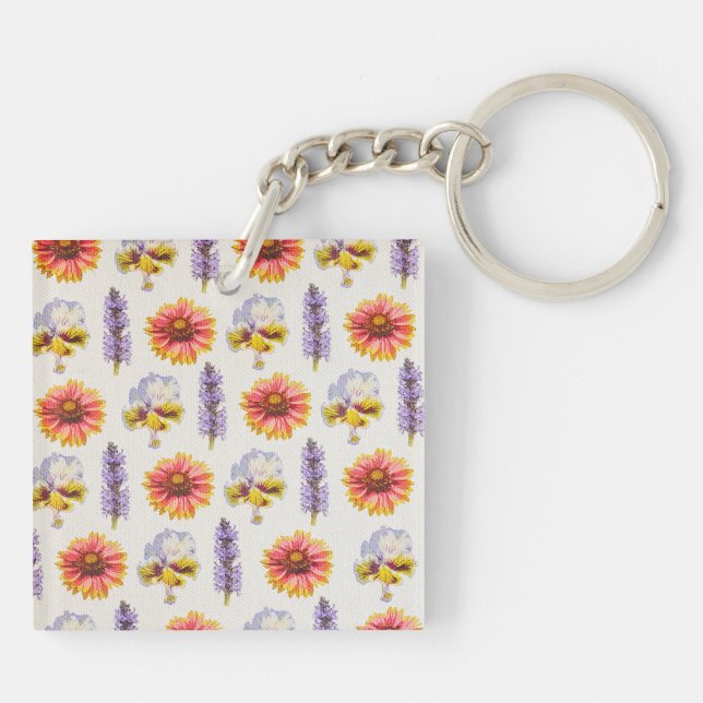 Floral Design Keychain (Back)