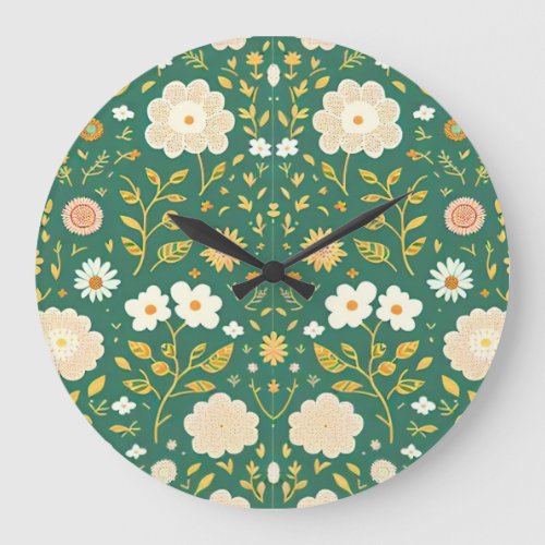 floral design large clock