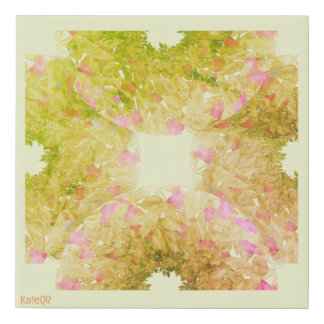 Floral design. Mandala. Yellow and pink Faux Canvas Print