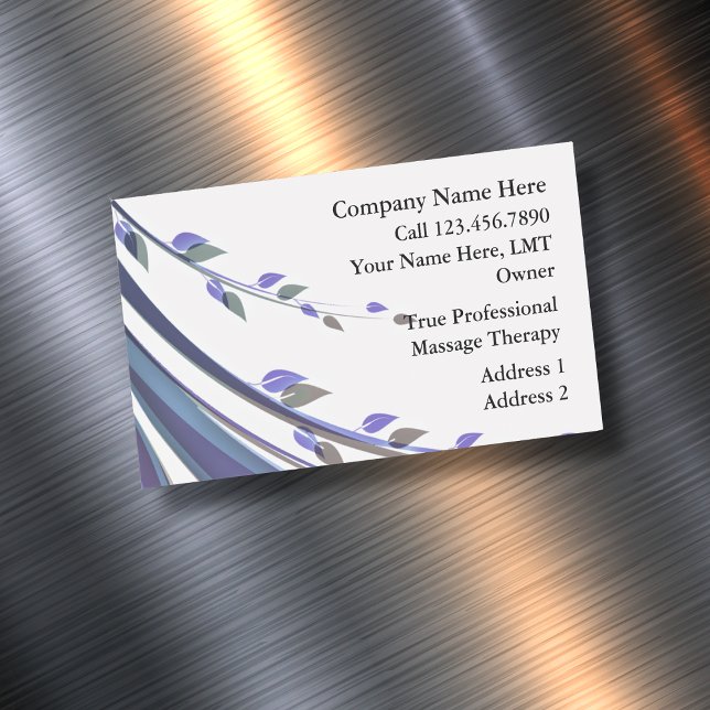 Floral Design Massage Business Card Magnet (Creator Uploaded)