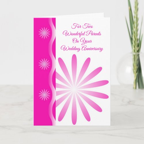 Floral Design Mum and Dad Personalised Anniversary Card