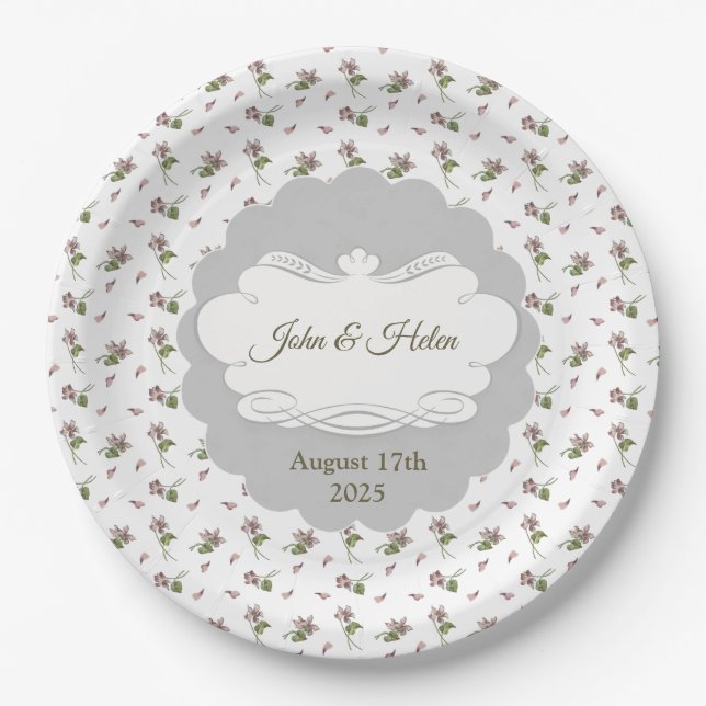 Floral Design Paper Plates (Front)