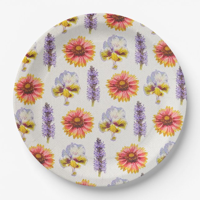 Floral Design Paper Plates (Front)