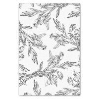 Blue White Floral Leaf Pattern Decoupage Tissue Paper | Zazzle