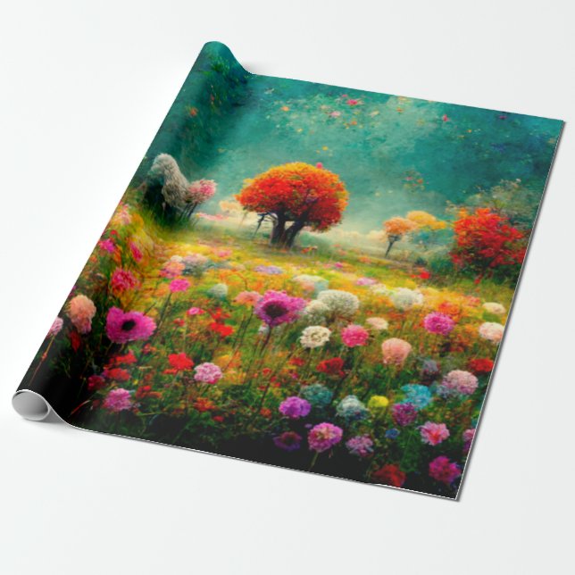 Floral design  pattern Wrapping Paper (Unrolled)