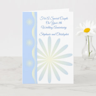 Floral Design Personalised 8th Wedding Anniversary Card