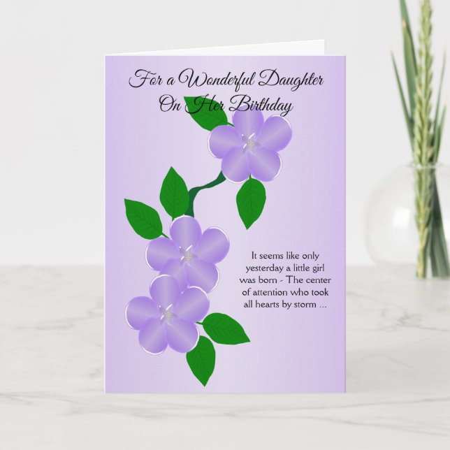 Floral Design Personalised Daughter Birthday Card (Front)