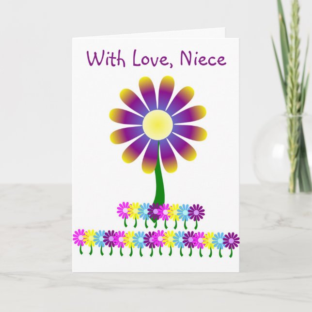 Floral Design Personalised Niece Birthday Card (Front)