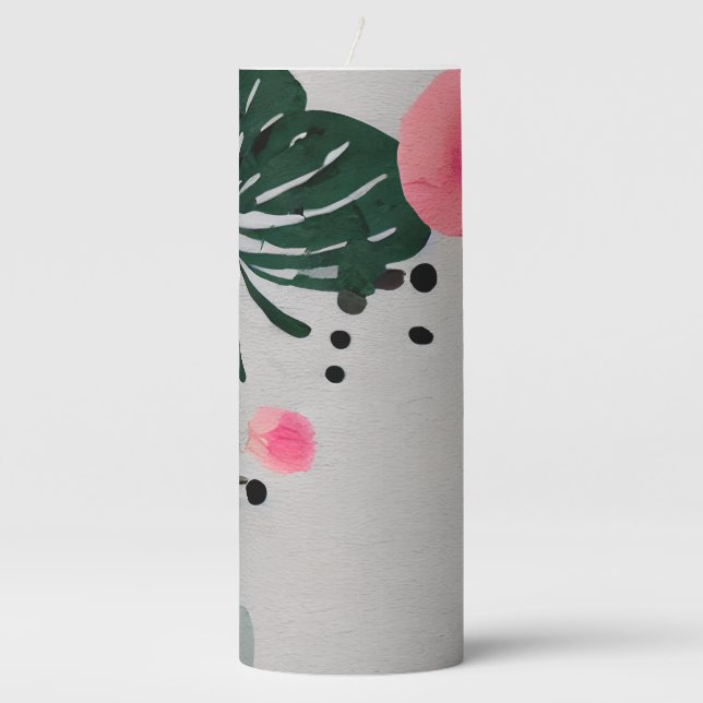 Floral Design  Pillar Candle (Front)