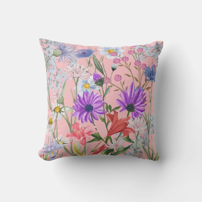 Floral Design Pillow! Throw Pillow (Front)