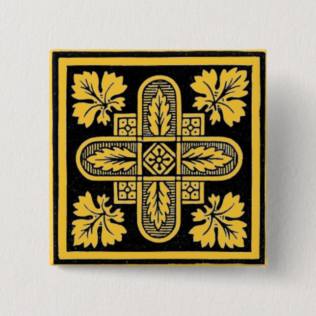 Floral Design Pinback Button (Front)