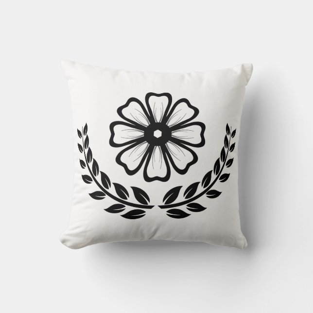 Floral Design - Polyester Throw Pillow 16" x 16" (Front)