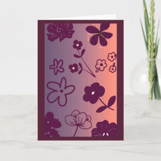 Floral Design print with a touch of pink Card