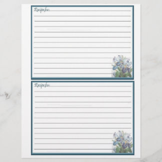 Floral design Recipe Pages for Recipe Binder