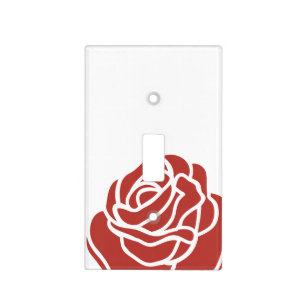 Floral Design - Red Rose - Single Toggle Light Switch Cover