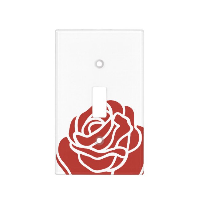 Floral Design - Red Rose - Single Toggle Light Switch Cover (Front)
